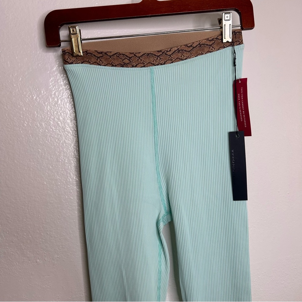 NWT Carbon38 Teal Aqua Ribbed High Rise Legging M - Picture 5 of 8